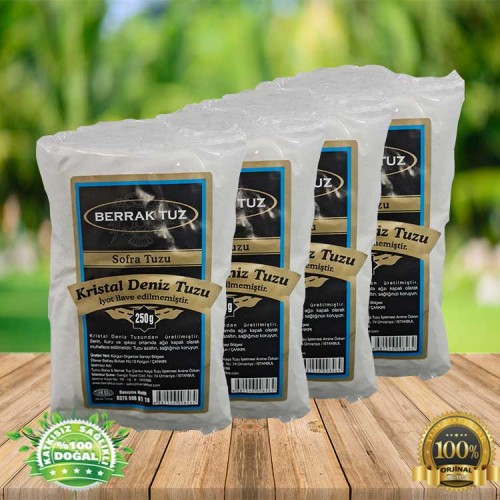 1Kg Deniz Tuzu Kristal Sofralık 250g x4 paket